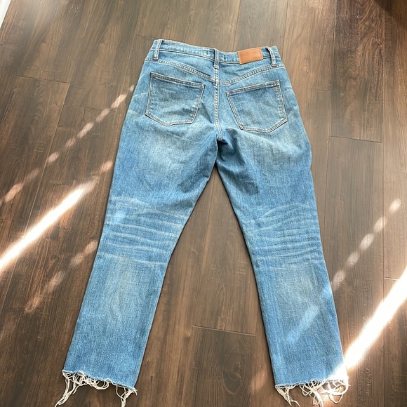 Madewell High-rise slim crop boyjean raw hem dover wash size 25 - Picture 9 of 11